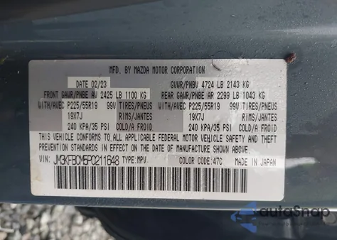 2023 Mazda Cx-5 2.5 S Carbon Edition from USA, damaged, VIN JM3KFBCM5P0211648